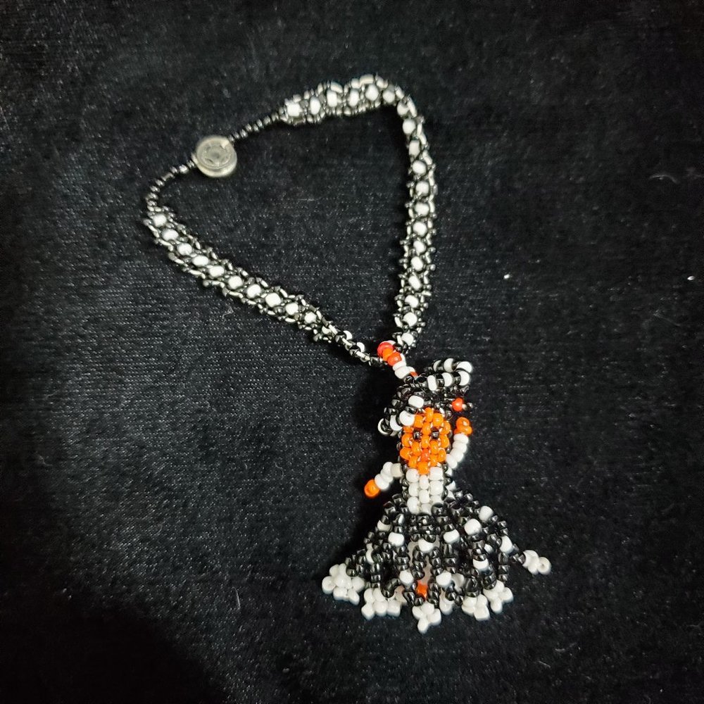 Vintage Seed Bead Native American Kachina Doll Bracelet